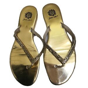 Yellow Box Gold Rhinestone Sandals